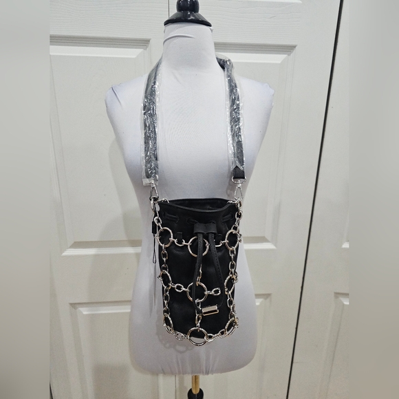 Dolls Kill Poster Grl Check Yourself Bucket Black O Ring Bag Crossbody Purse - Picture 14 of 14